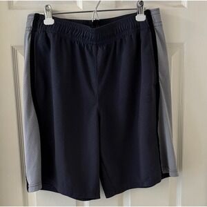 AND1 Mens Basketball Shorts Large Blue Grey Mesh Athletic Gym EUC 90s Style